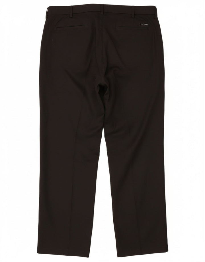 Izod Mens Golf Classic Fit Straight Suit Trousers W38 L32 Black Polyester