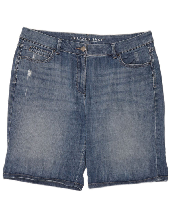Marks & Spencer Womens High Waist Denim Shorts UK 18 XL W40 Blue