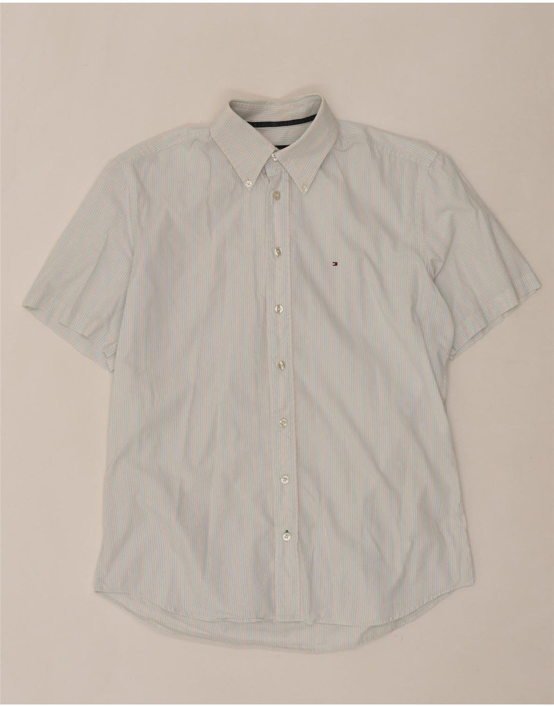 TOMMY HILFIGER Mens Shirt Size 15 3/4 40 Medium Blue Pinstripe Vintage Tommy Hilfiger and Second-Hand Tommy Hilfiger from Messina Hembry 