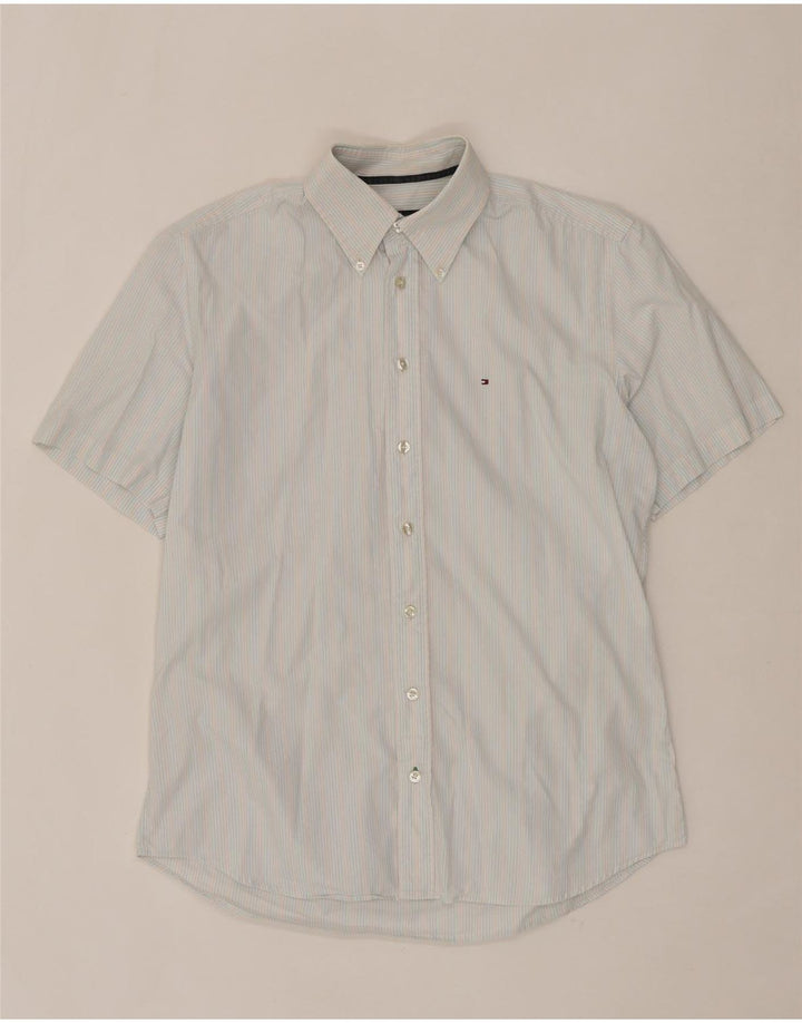 TOMMY HILFIGER Mens Shirt Size 15 3/4 40 Medium Blue Pinstripe Vintage Tommy Hilfiger and Second-Hand Tommy Hilfiger from Messina Hembry 