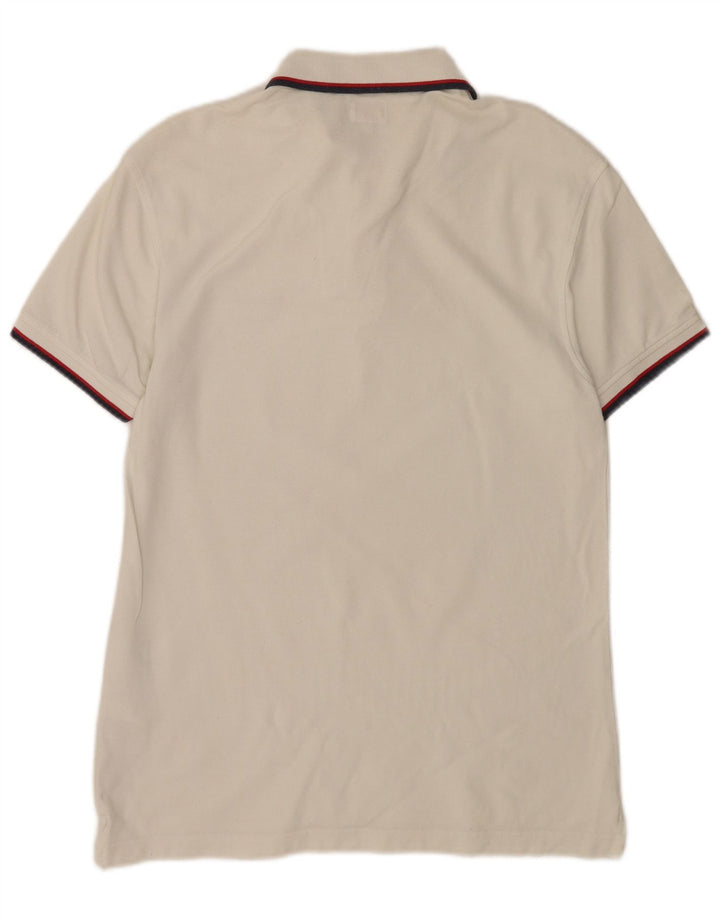 Levi's Mens Polo Shirt Medium White Striped Cotton