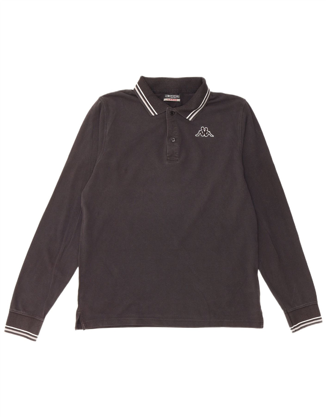 Kappa Mens Polo Shirt Large Black Cotton