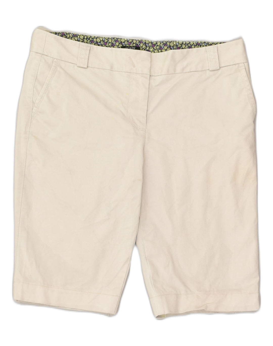 J. CREW Womens Regular Fit Chino Shorts US 10 Large W32 White Cotton | Vintage J. Crew | Thrift | Second-Hand J. Crew | Used Clothing | Messina Hembry 