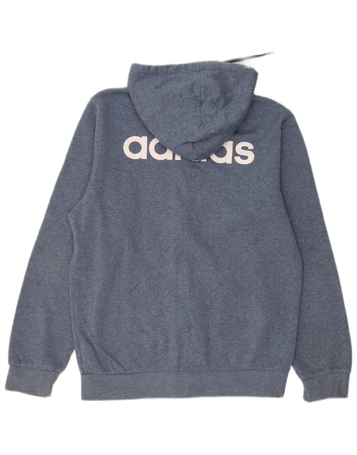 ADIDAS Mens Graphic Zip Hoodie Sweater Medium Navy Blue Cotton