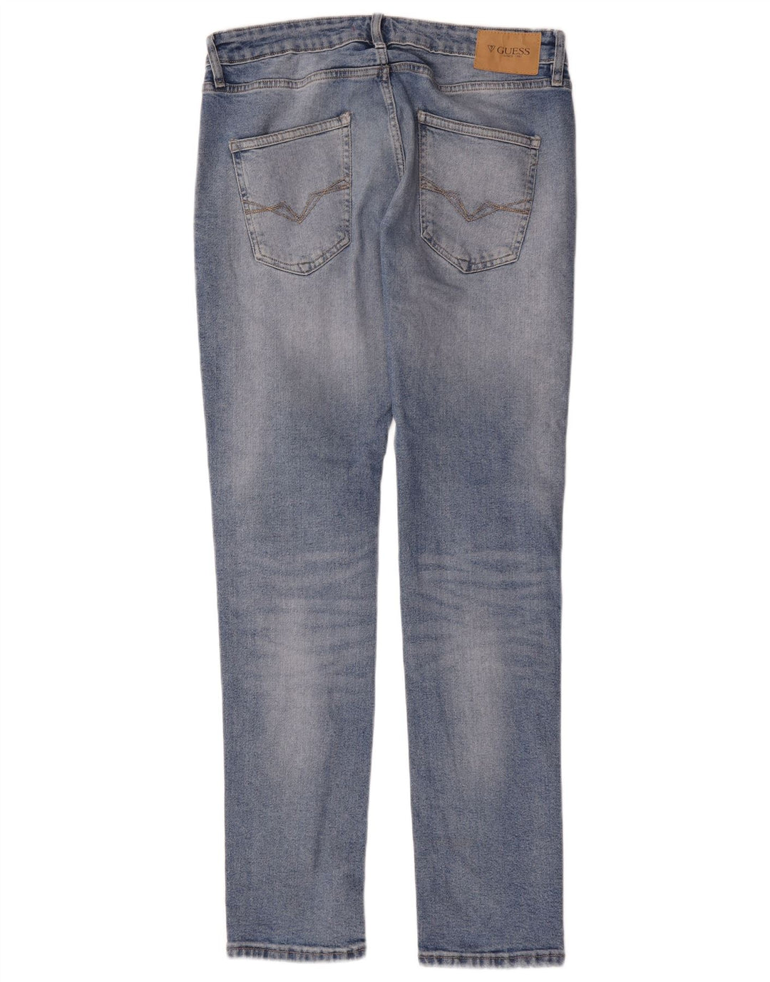 Guess Womens Slim Tapered Jeans W32 L34 Blue Polyester
