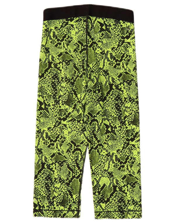 Nike Womens Dri Fit Graphic Capri Leggings UK 10 Small  Green Animal Print