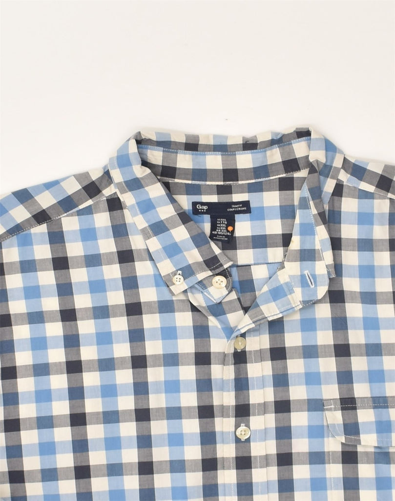 GAP Mens Slim Fit Shirt 2XL Blue Check Cotton | Vintage Gap | Thrift | Second-Hand Gap | Used Clothing | Messina Hembry 