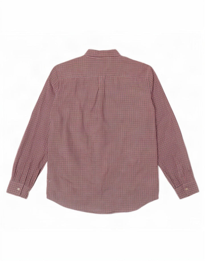 Chaps Mens Shirt Large Red Check Cotton