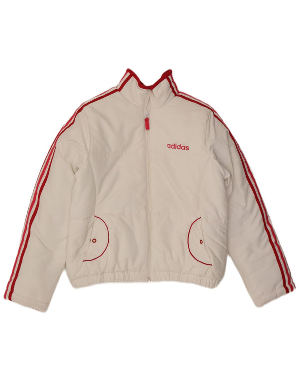 Adidas Womens Graphic Padded Jacket UK 16 Large White Polyester