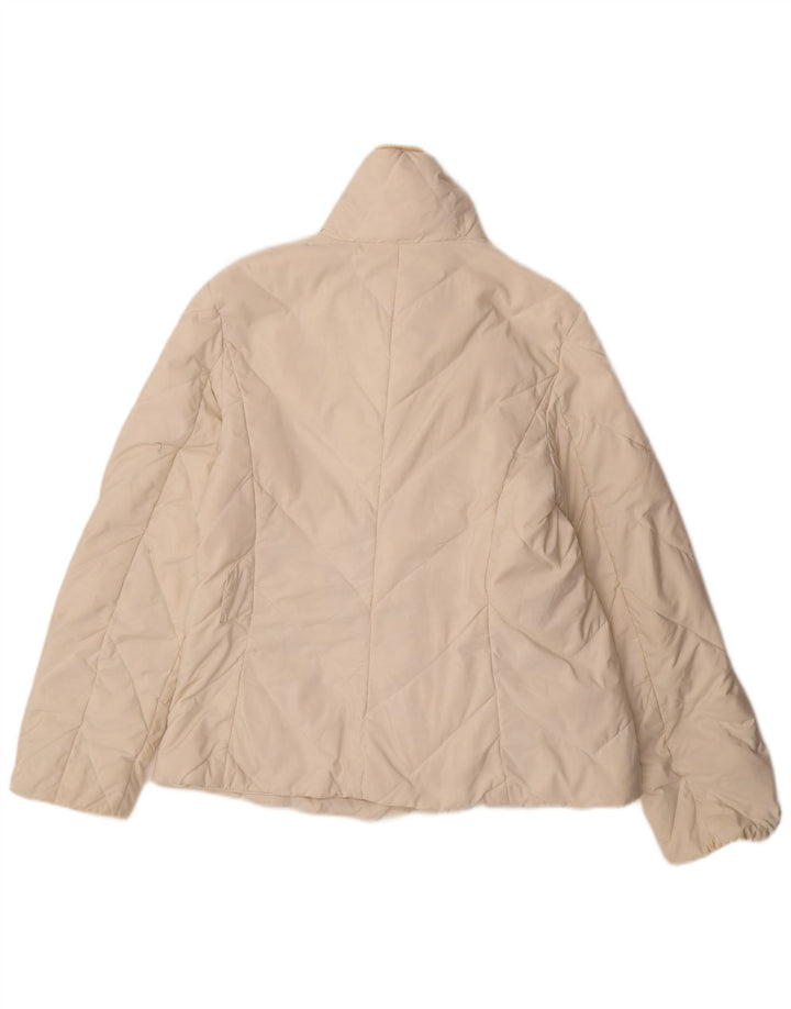 Post Card Womens Padded Jacket UK 10 Small White Polyamide