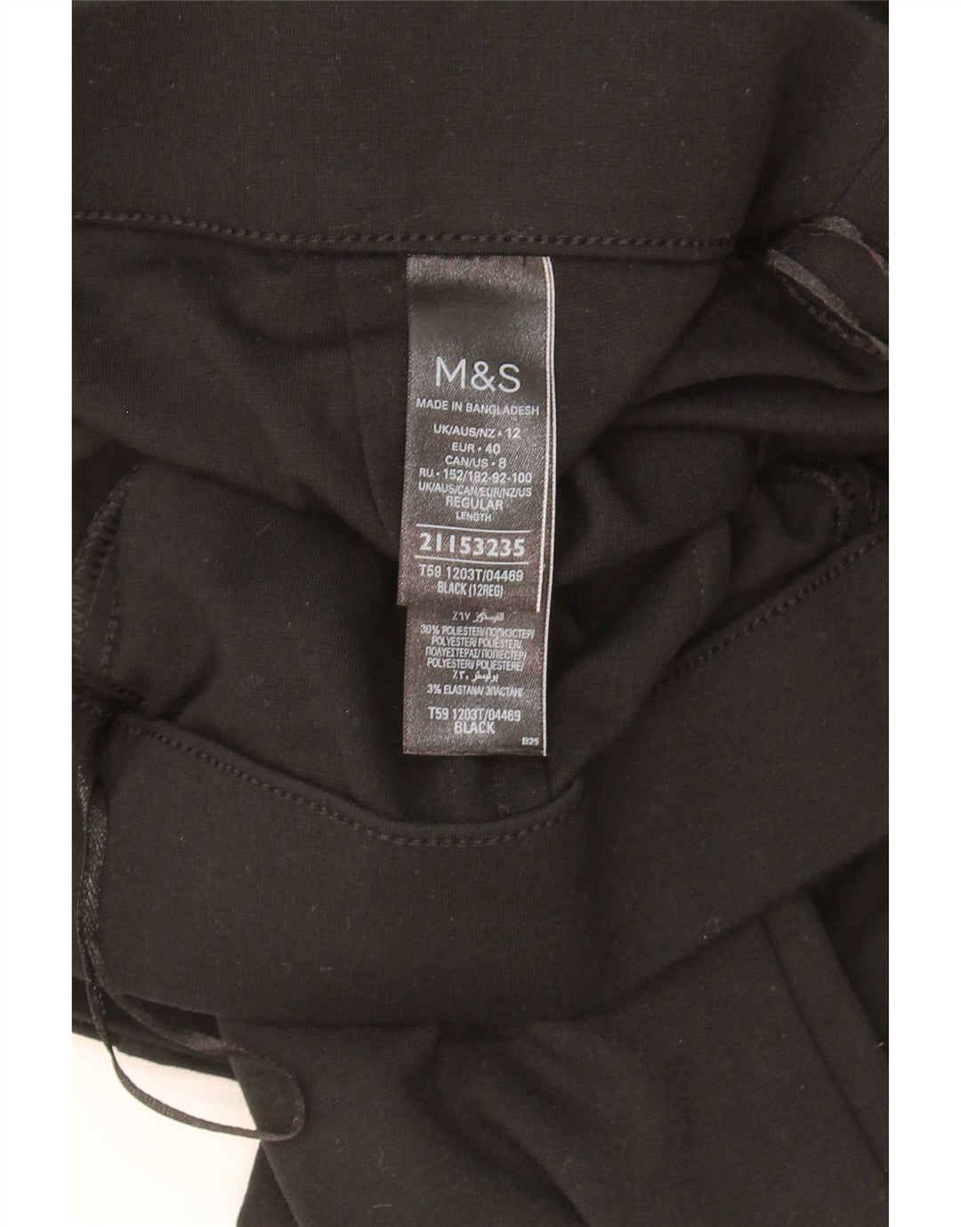 Marks & Spencer Womens Bootcut Casual Trousers UK 12 Medium W30 L29 Black