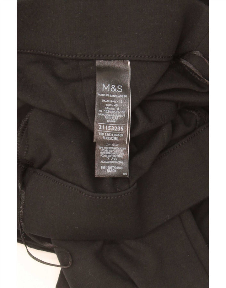 Marks & Spencer Womens Bootcut Casual Trousers UK 12 Medium W30 L29 Black