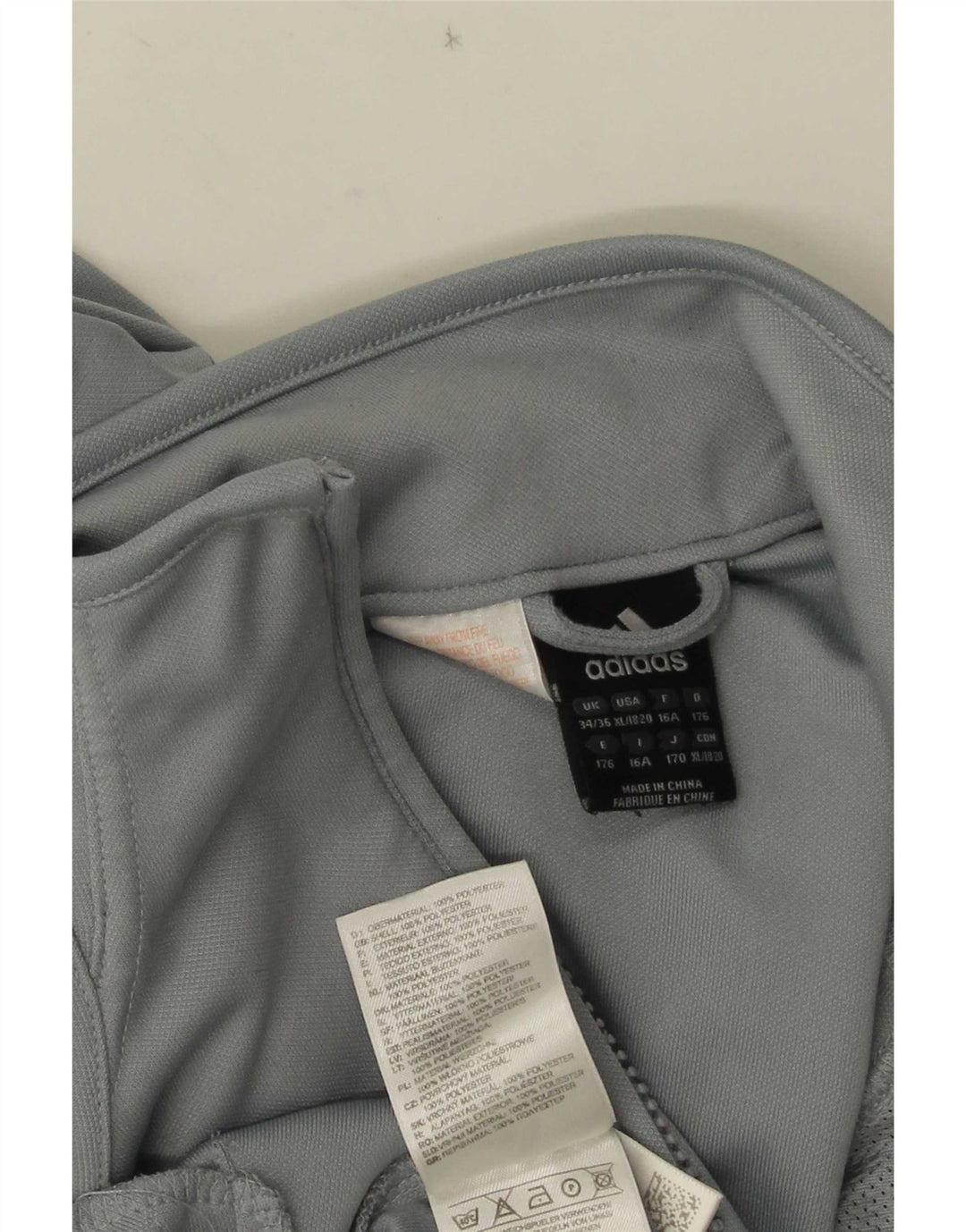 Adidas Boys Graphic Tracksuit Top Jacket 15-16 Years Grey Colourblock