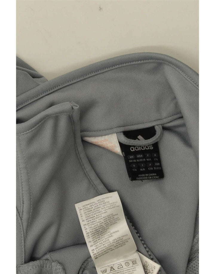 Adidas Boys Graphic Tracksuit Top Jacket 15-16 Years Grey Colourblock