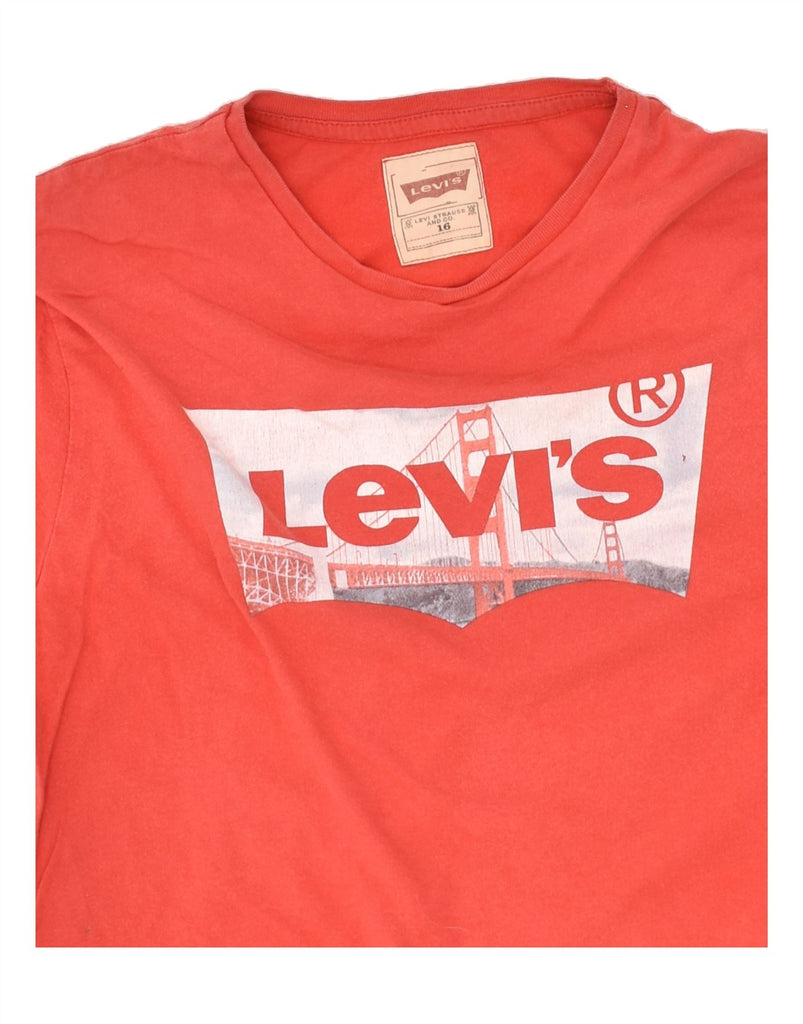 LEVI'S Boys Graphic T-Shirt Top 15-16 Years Red | Vintage Levi's | Thrift | Second-Hand Levi's | Used Clothing | Messina Hembry 