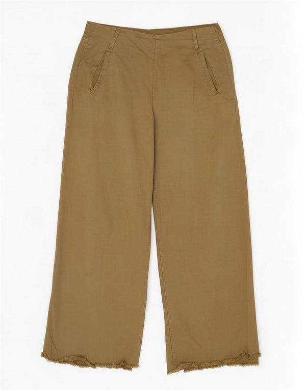 Zara Womens High Waist Wide Leg Trousers EU 38 Small W28 L26 Khaki