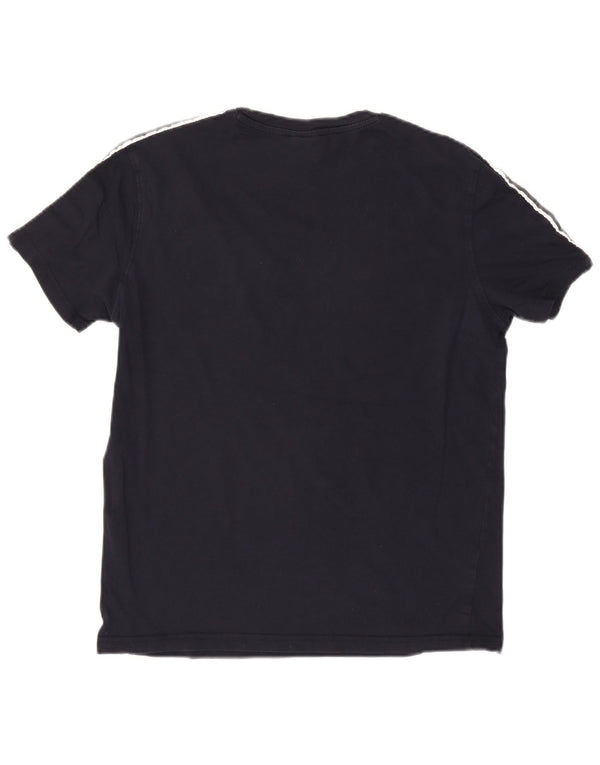 Champion Mens Graphic T-Shirt Top Medium Navy Blue Cotton