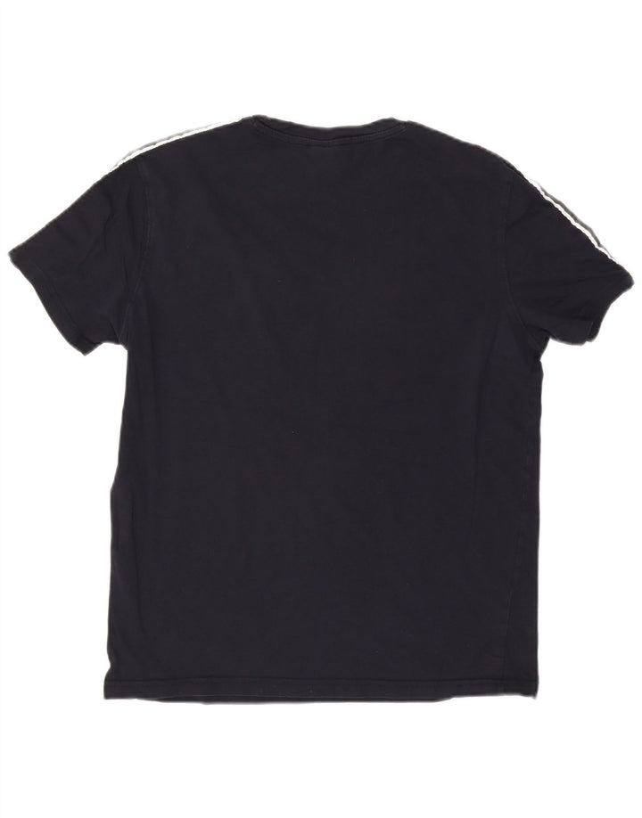 Champion Mens Graphic T-Shirt Top Medium Navy Blue Cotton