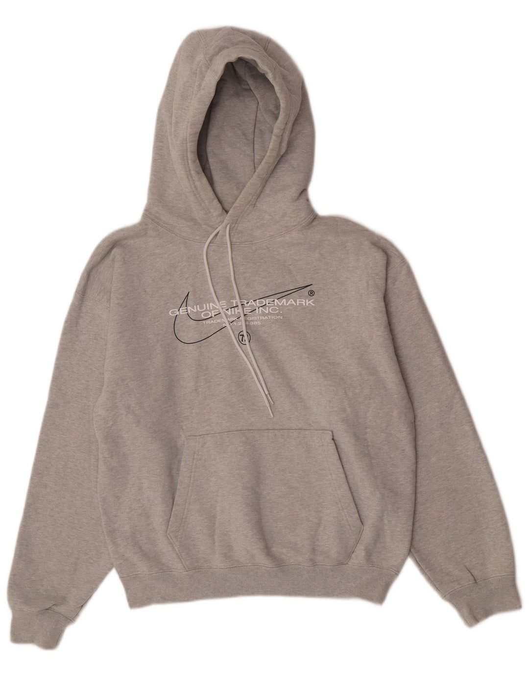 Nike Mens Graphic Hoodie Jumper Small Grey Cotton