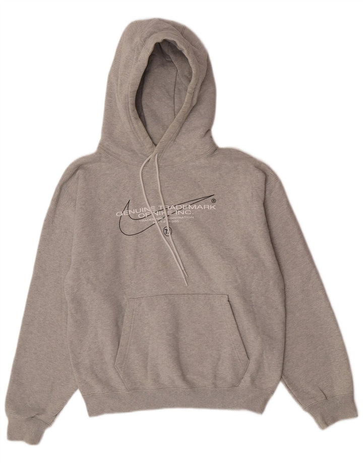 Nike Mens Graphic Hoodie Jumper Small Grey Cotton