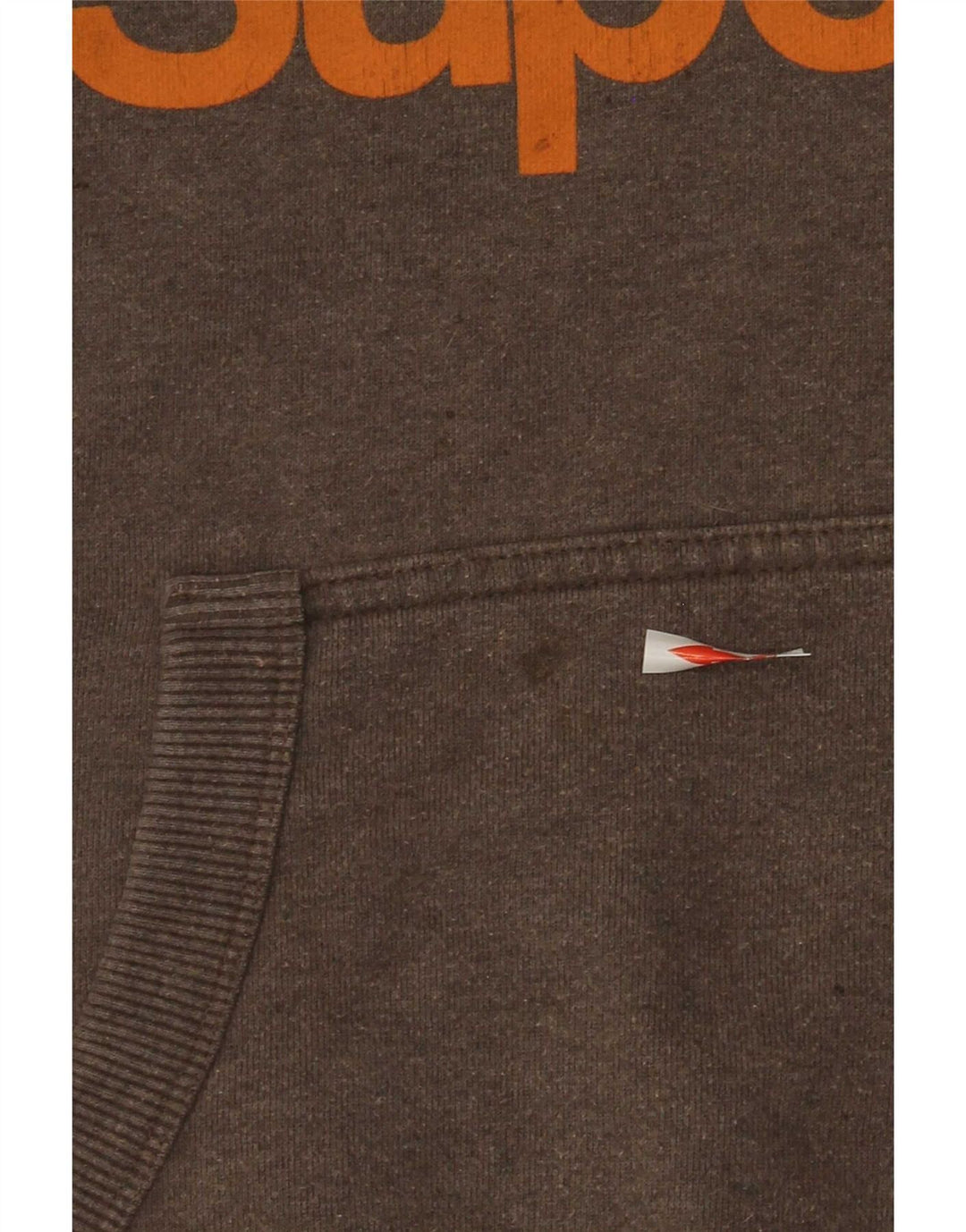 Superdry Mens Graphic Hoodie Jumper Small Brown Cotton