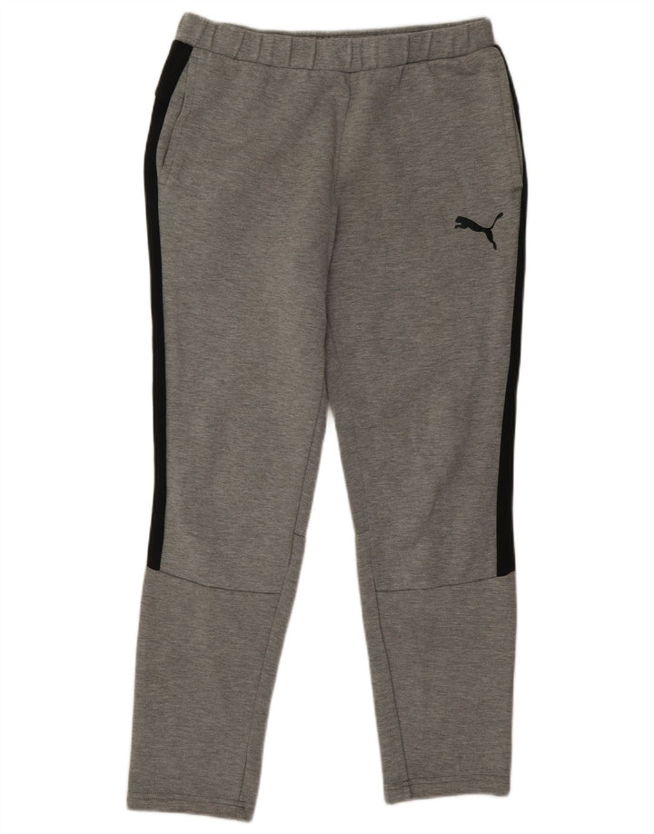 Puma Mens Tracksuit Trousers Medium Grey Colourblock Cotton
