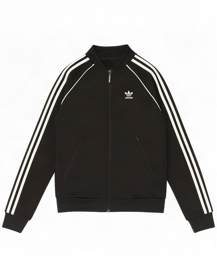 Adidas Womens Tracksuit Top Jacket UK 4 XS Black Polyester