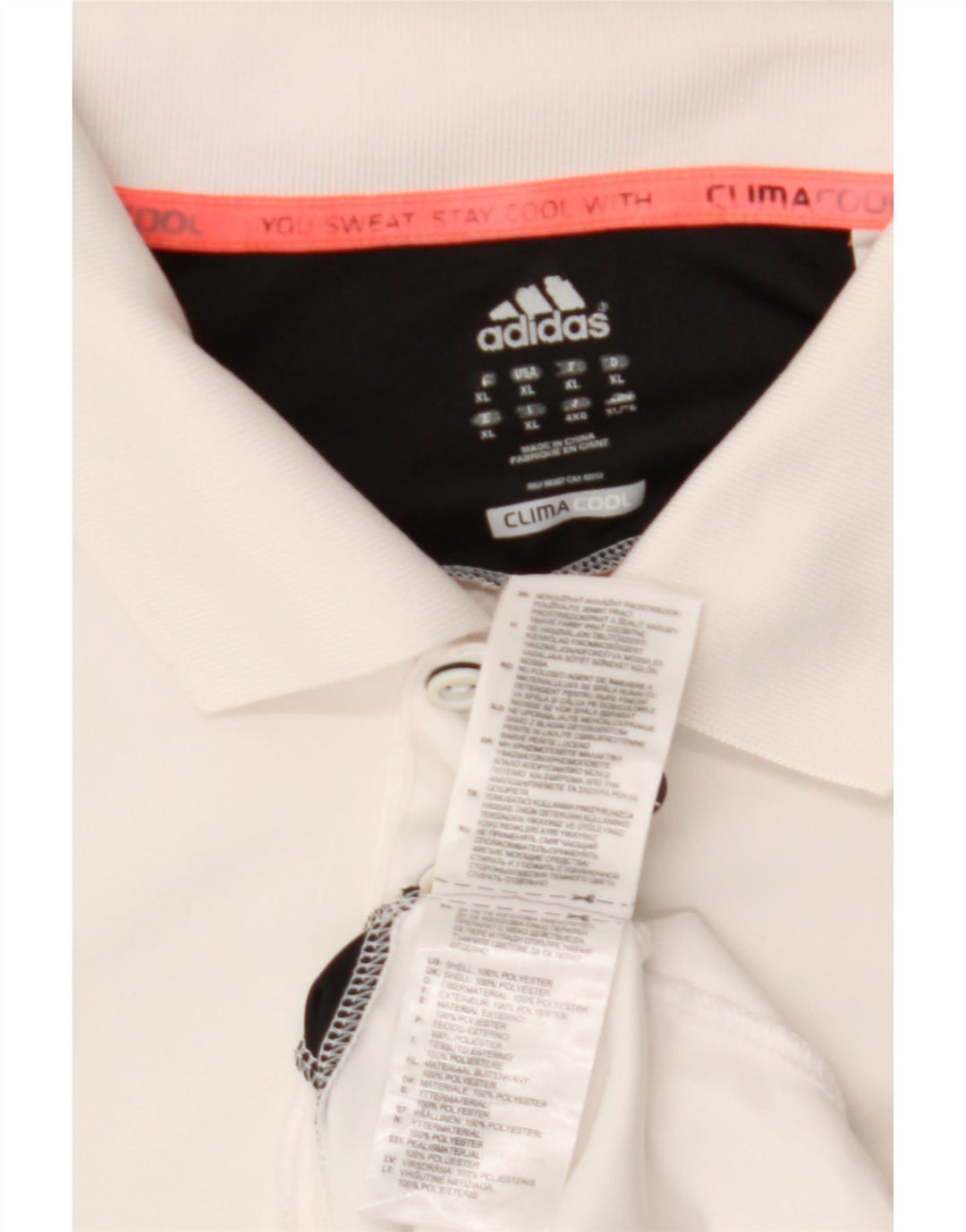 ADIDAS Mens Climacool Polo Shirt XL White Colourblock Polyester