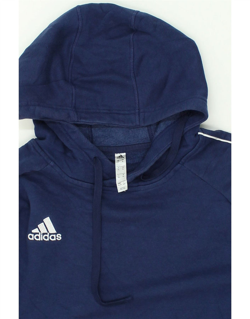 ADIDAS Mens Hoodie Jumper XL Navy Blue Cotton | Vintage Adidas | Thrift | Second-Hand Adidas | Used Clothing | Messina Hembry 