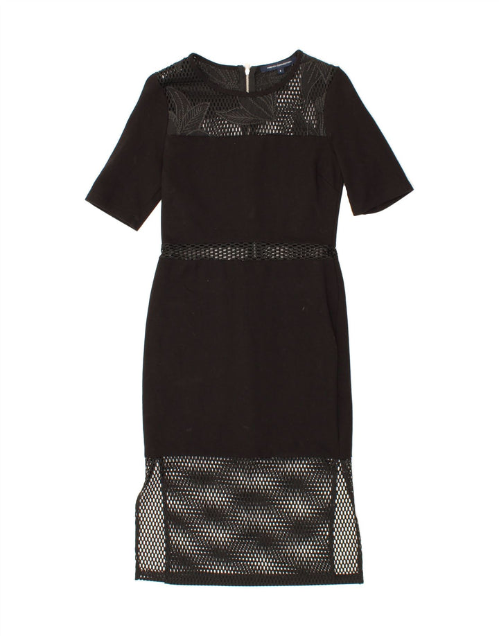 FRENCH CONNECTION Womens Sheath Dress UK 10 Small Black Floral Polyester Vintage French Connection and Second-Hand French Connection from Messina Hembry 