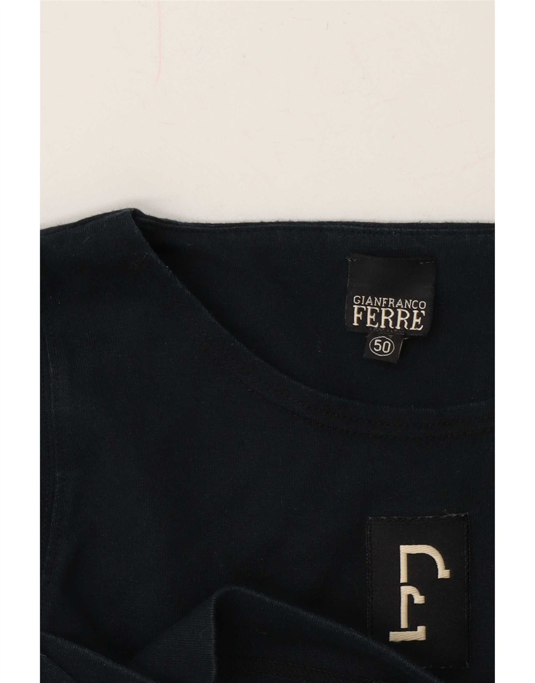 Gianfranco Ferre Mens Graphic Top Long Sleeve IT 50 Medium Navy Blue