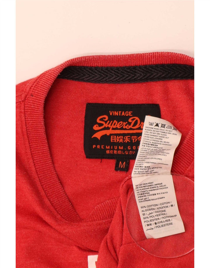 Superdry Mens Graphic T-Shirt Top Medium Red Cotton