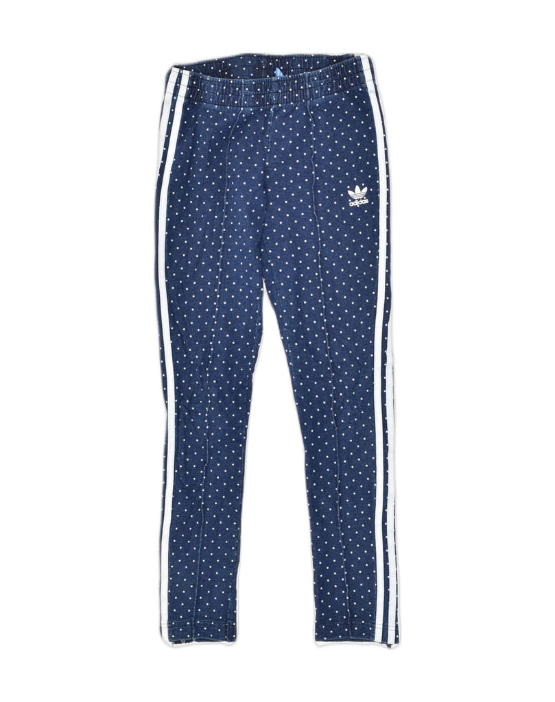 ADIDAS Girls Tracksuit Trousers Joggers 11-12 Years Navy Blue Polka Dot | Vintage Adidas | Thrift | Second-Hand Adidas | Used Clothing | Messina Hembry 