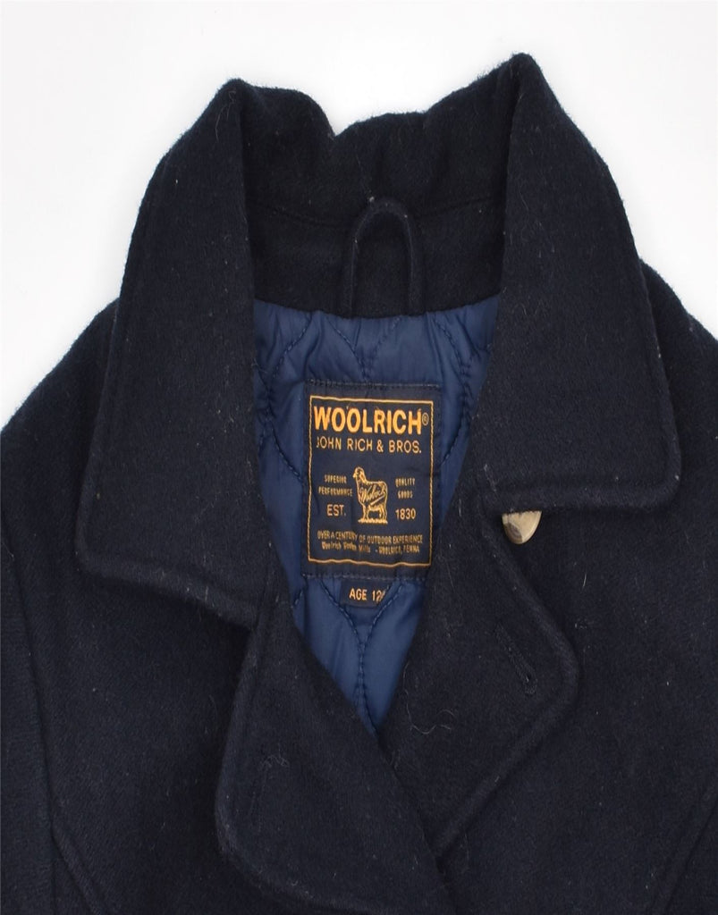WOOLRICH Girls Pea Coat 11-12 Years Navy Blue Wool | Vintage | Thrift | Second-Hand | Used Clothing | Messina Hembry 