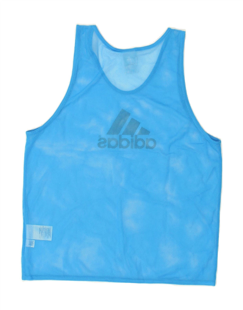 ADIDAS Womens Graphic Vest Top UK 10 Small Blue Polyester | Vintage Adidas | Thrift | Second-Hand Adidas | Used Clothing | Messina Hembry 