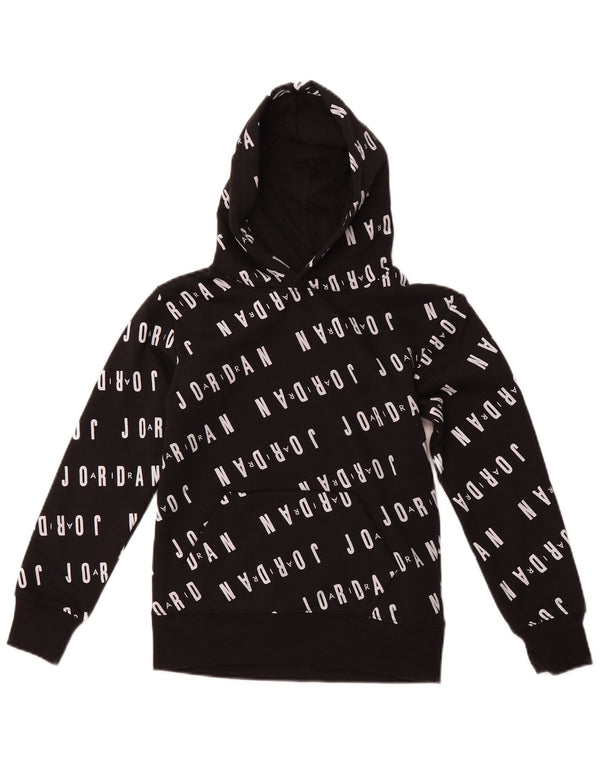 JORDAN Boys Graphic Hoodie Jumper 8-9 Years Small  Black Cotton