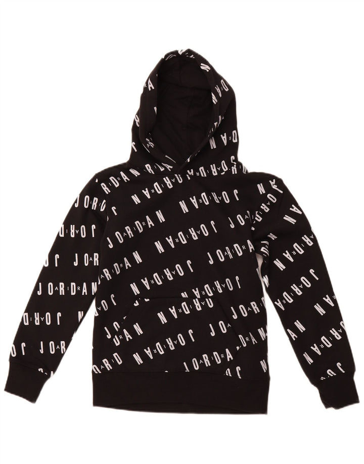 JORDAN Boys Graphic Hoodie Jumper 8-9 Years Small  Black Cotton