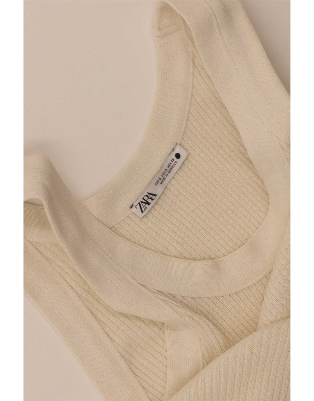 Zara Womens Vest Top UK 8 Small Beige