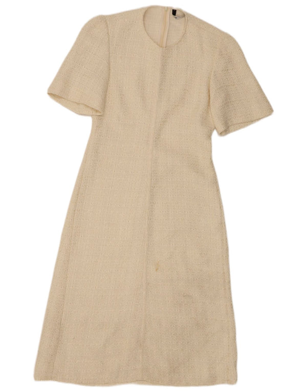 Zara Womens A-Line Dress UK 6 XS Off White Polyester