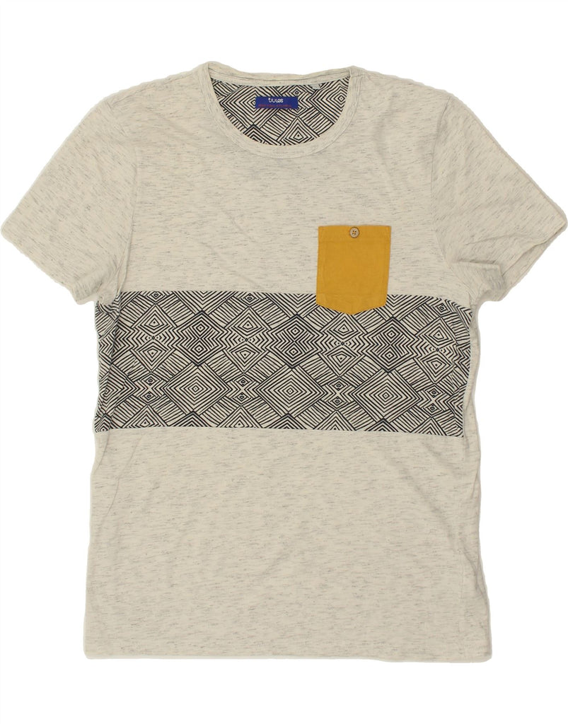 JULES Mens T-Shirt Top Large Grey Colourblock Cotton | Vintage Jules | Thrift | Second-Hand Jules | Used Clothing | Messina Hembry 