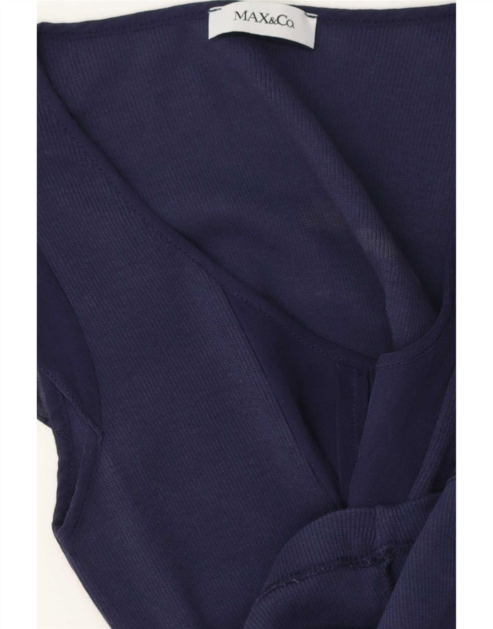 Max & Co. Womens Blouse Top UK 12 Medium Navy Blue