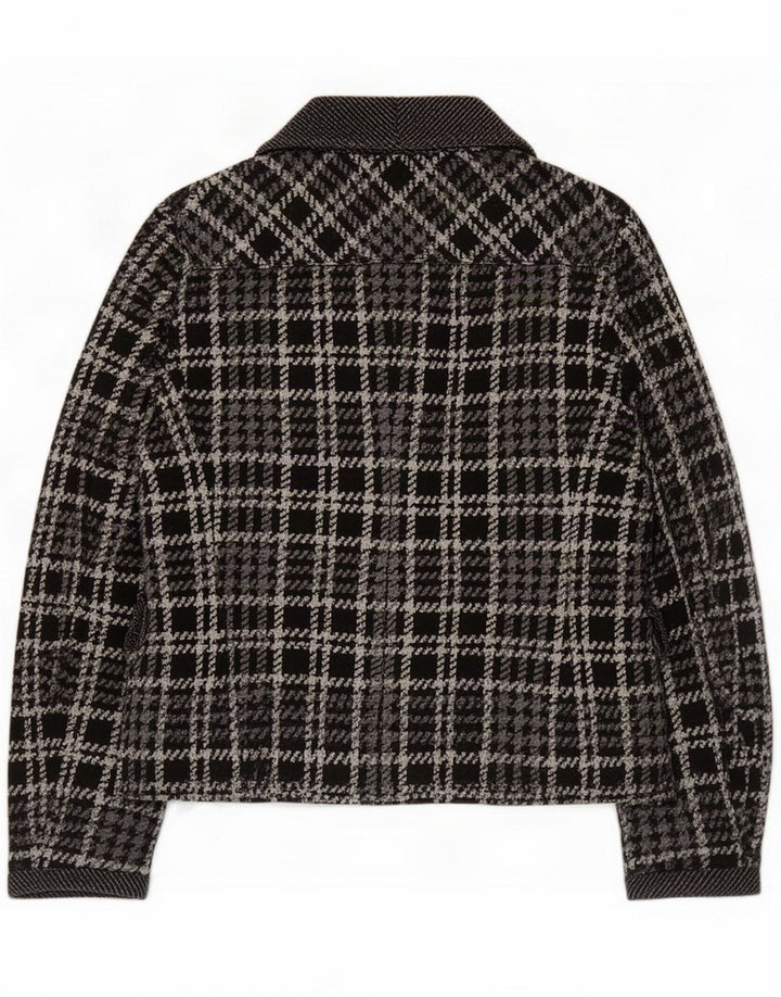 Seventy Womens Blazer Jacket IT 44 Medium Black Houndstooth Wool