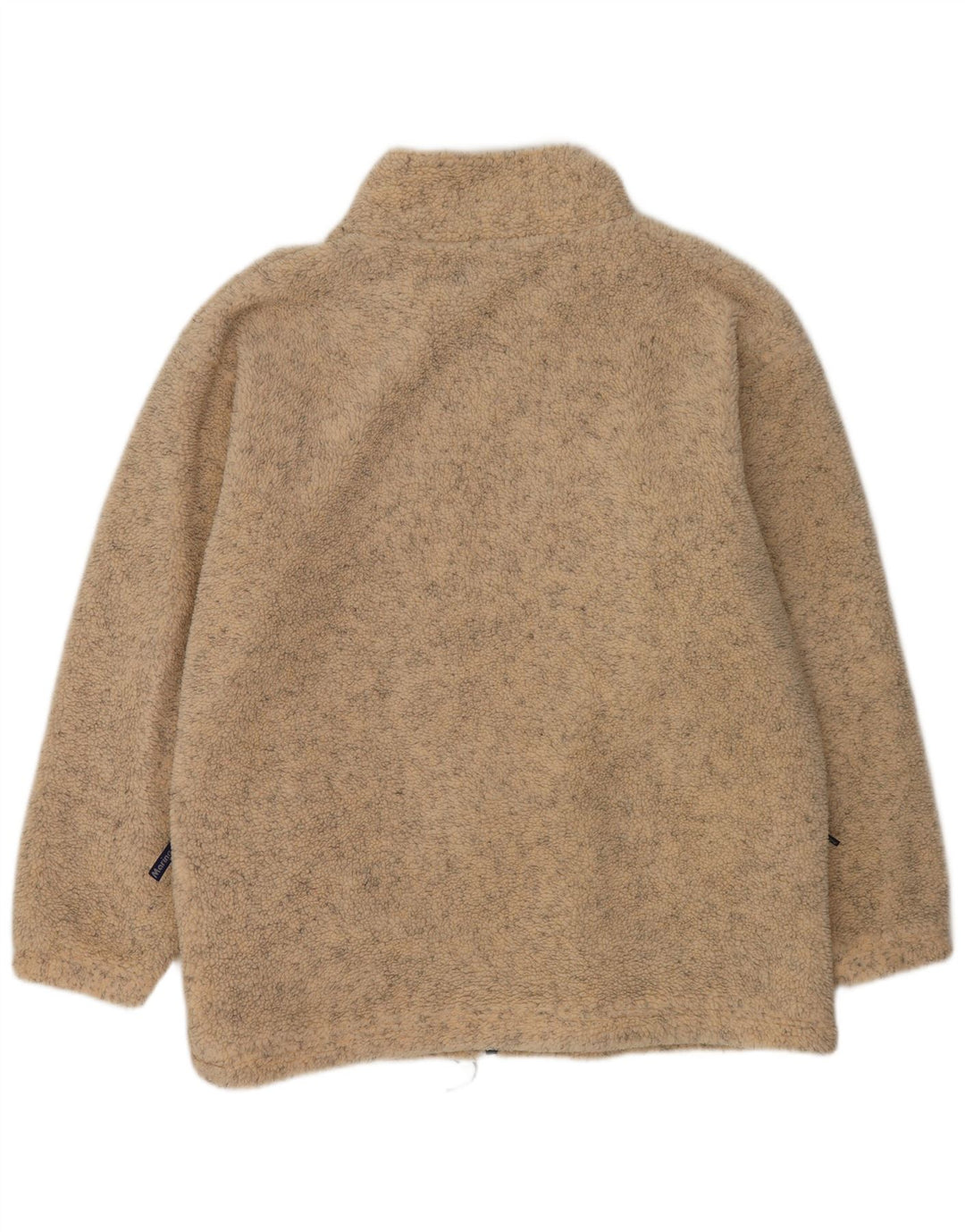 Vintage Mens Fleece Jacket UK 42 XL Beige Flecked Polyester