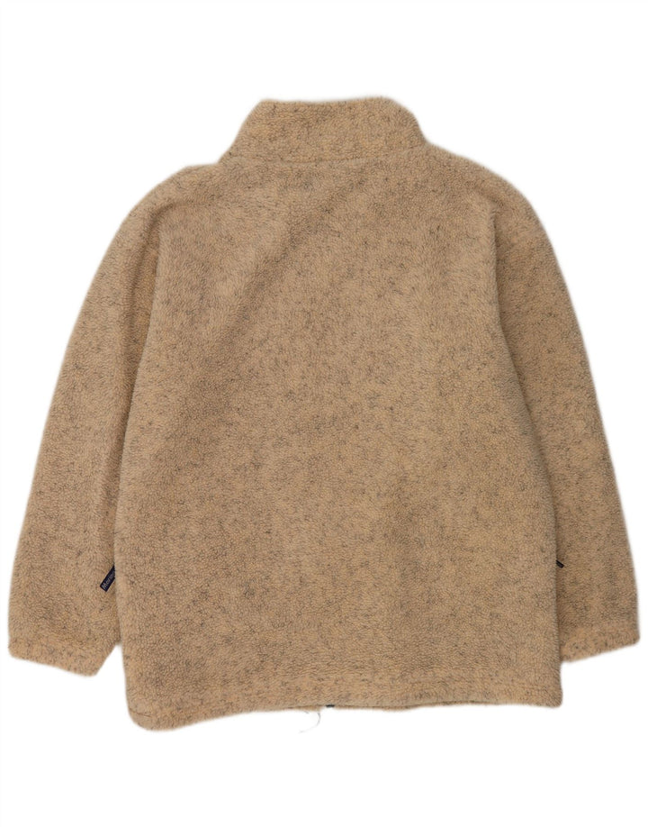 Vintage Mens Fleece Jacket UK 42 XL Beige Flecked Polyester