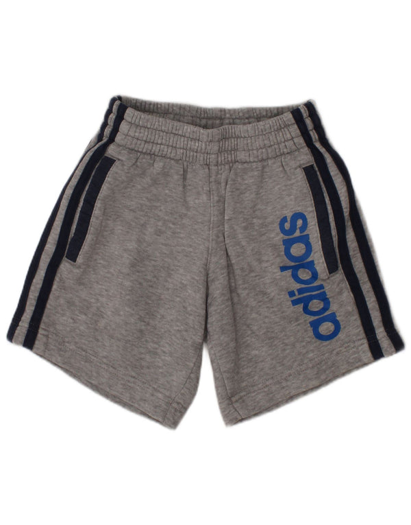 ADIDAS Boys Graphic Sport Shorts 2-3 Years  Grey Cotton