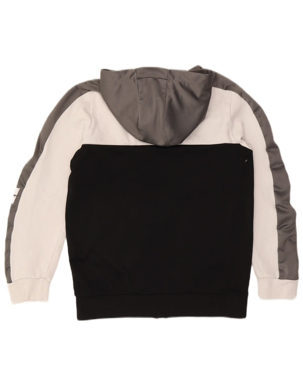 Ellesse Boys Graphic Zip Hoodie Sweater 13-14 Years Black Colourblock