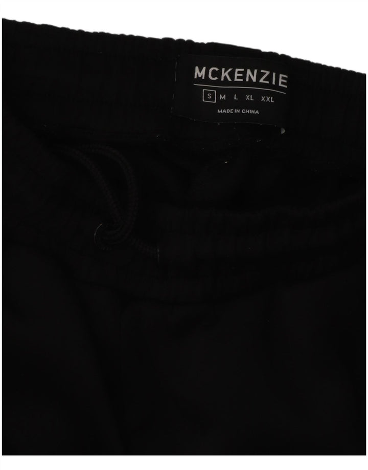 MCKENZIE Mens Graphic Tracksuit Trousers Joggers Small Black Colourblock