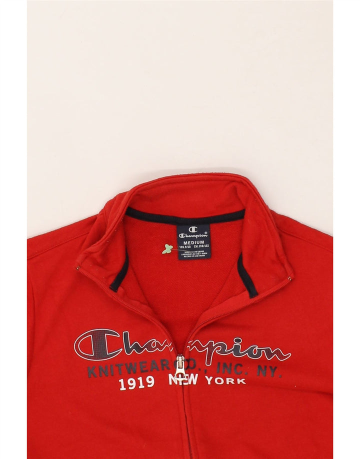 CHAMPION Girls Graphic Tracksuit Top Jacket 9-10 Years Medium Red Cotton Vintage Champion and Second-Hand Champion from Messina Hembry 