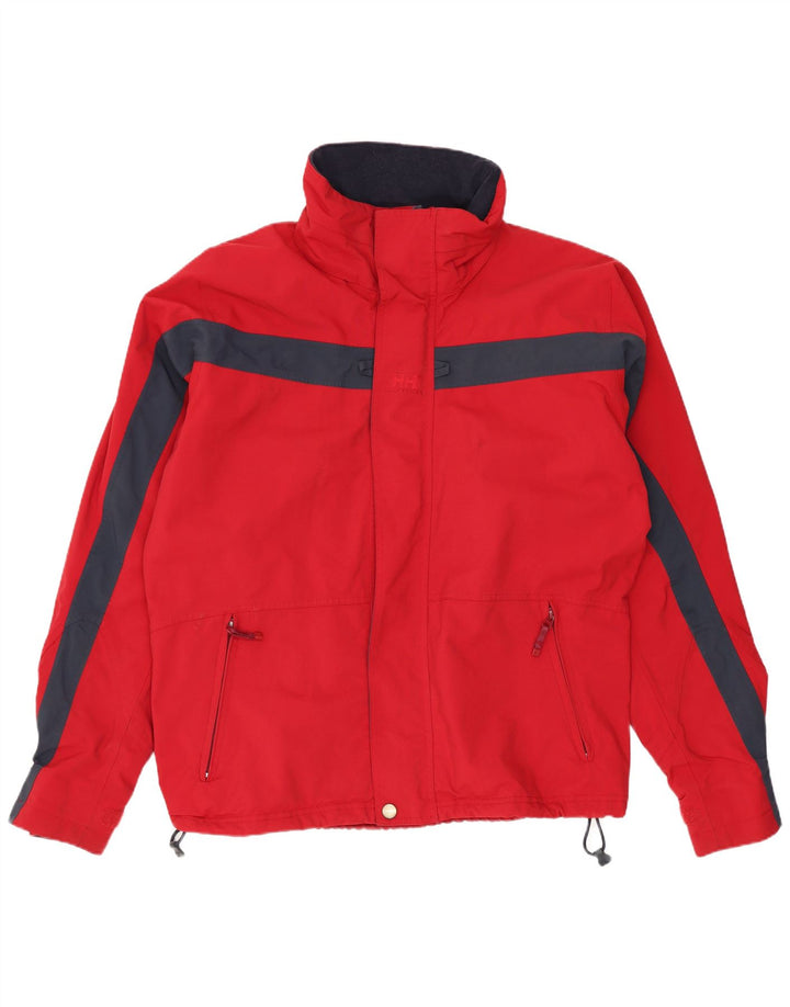 HELLY HANSEN Mens Windbreaker Jacket UK 38 Medium Red Colourblock Nylon