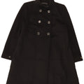 Zara Womens Double Breasted Coat UK 14 Medium Black